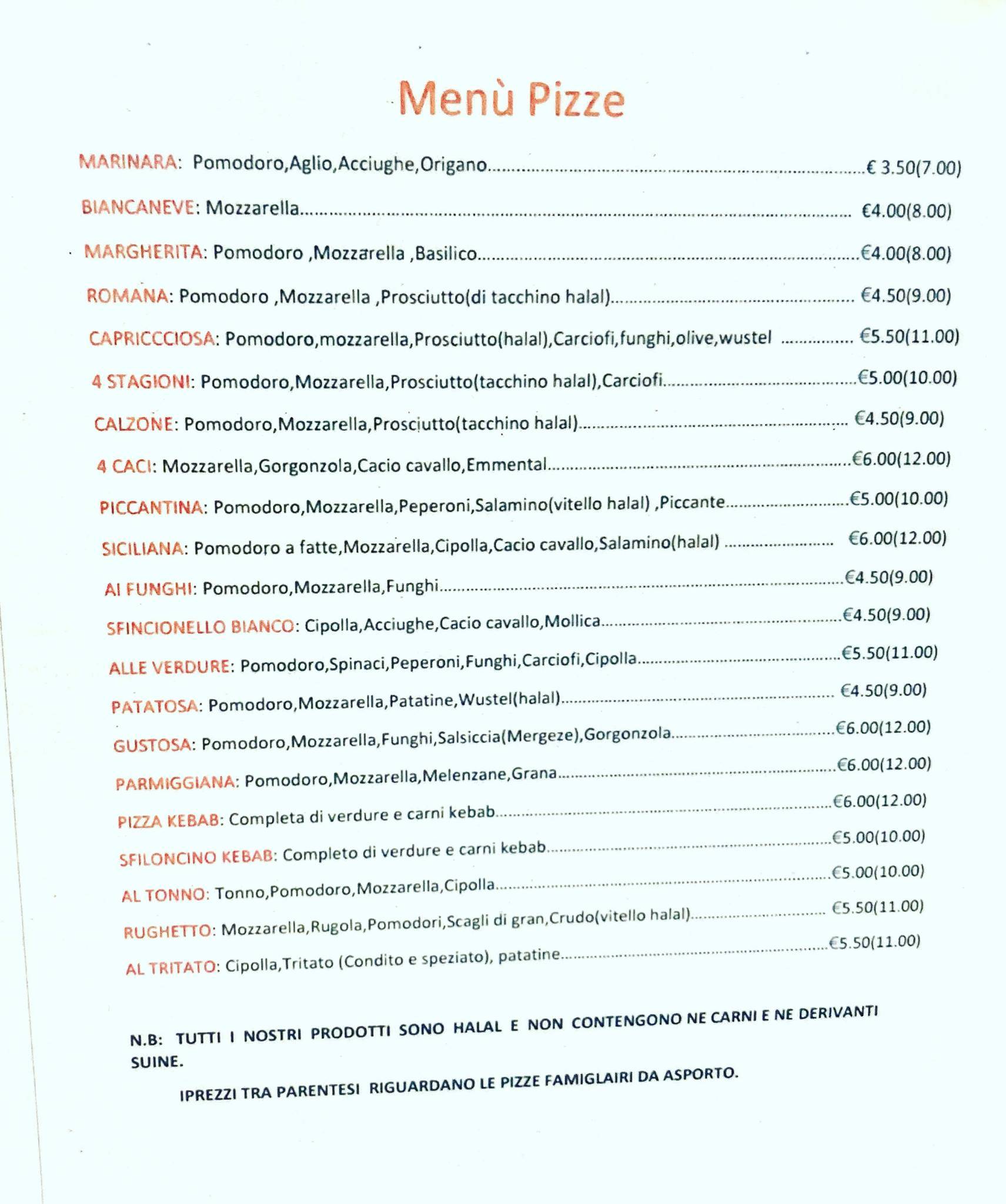 Menu di Kotubia Kebab 