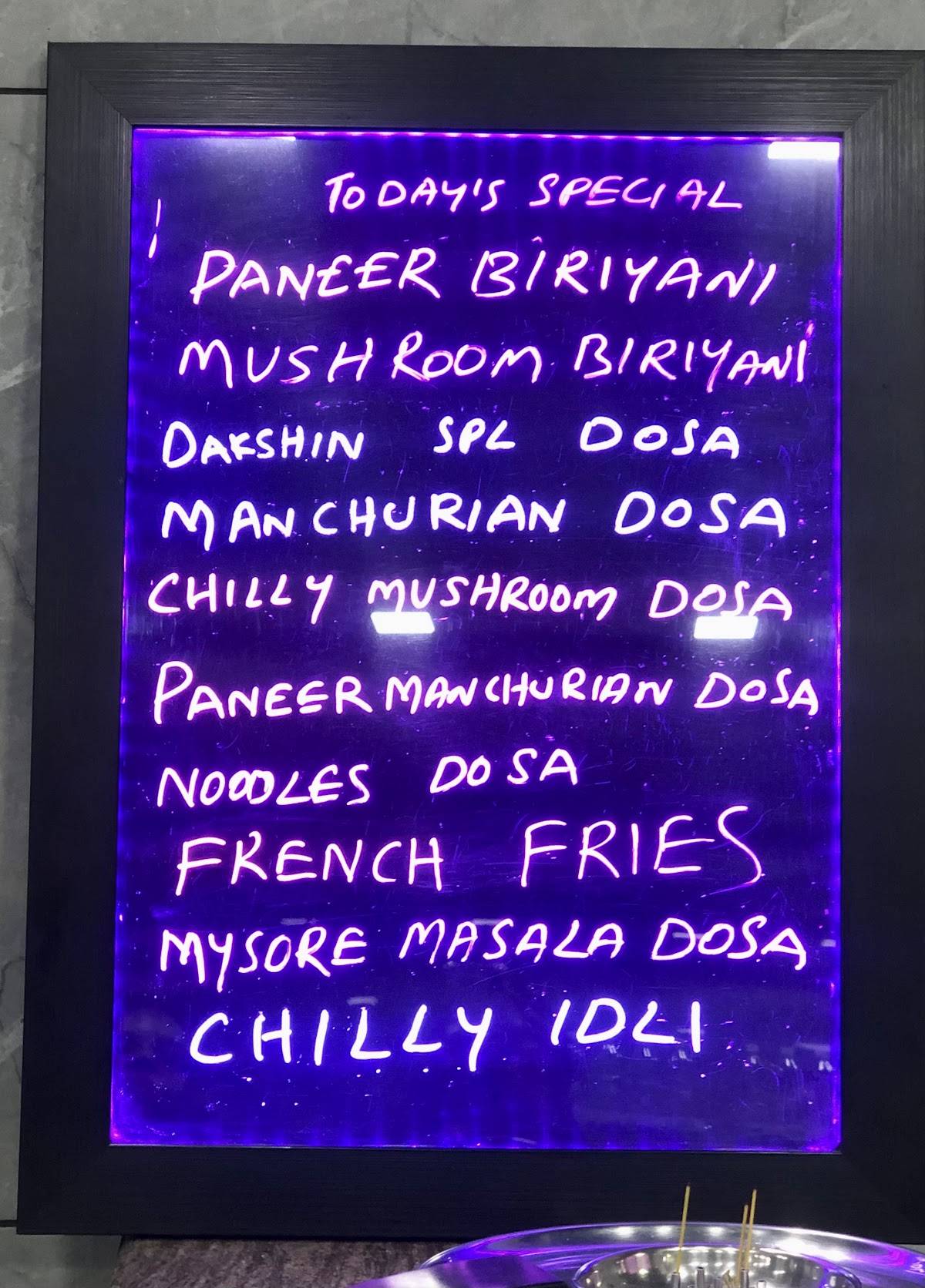 Dakshin - The Veg menu