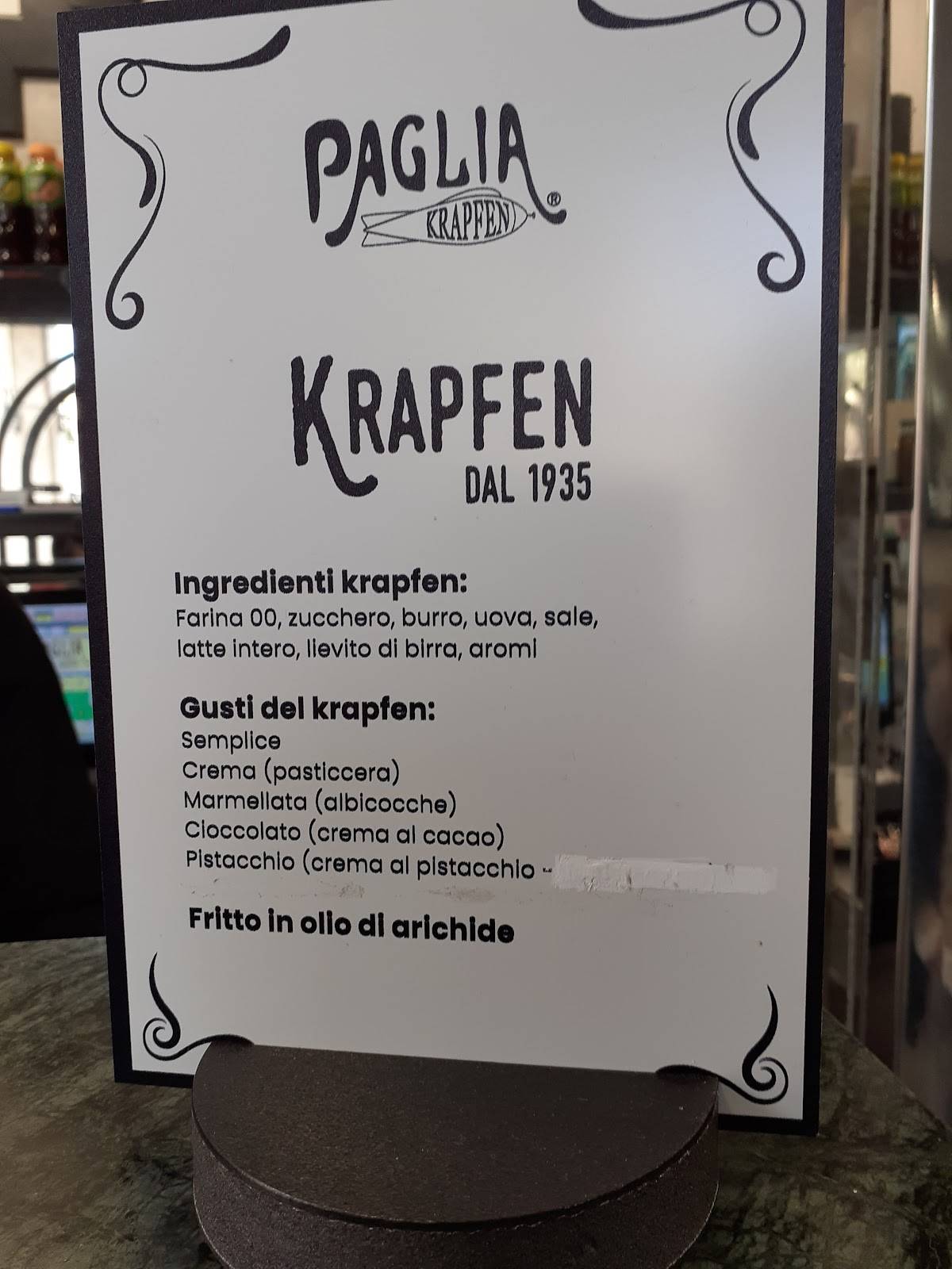 Menu de Krapfen Paglia
