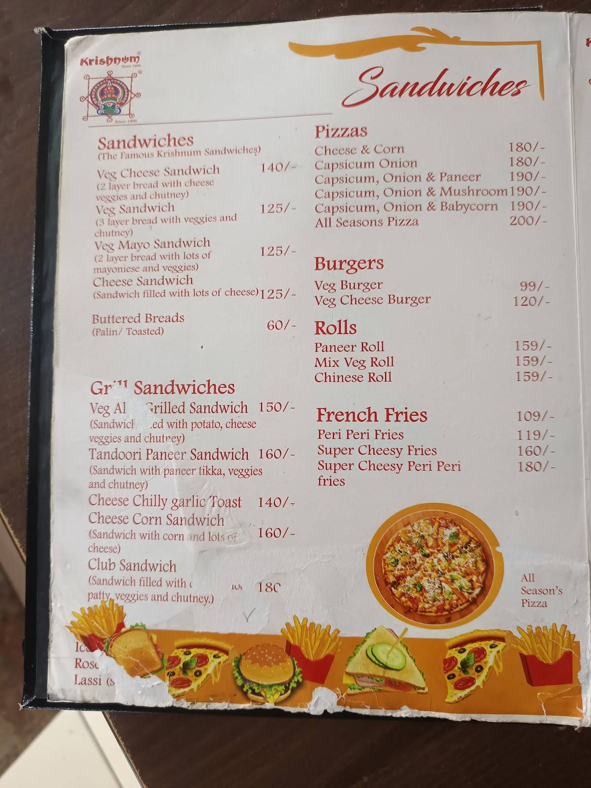 Krishnum Restaurant menu