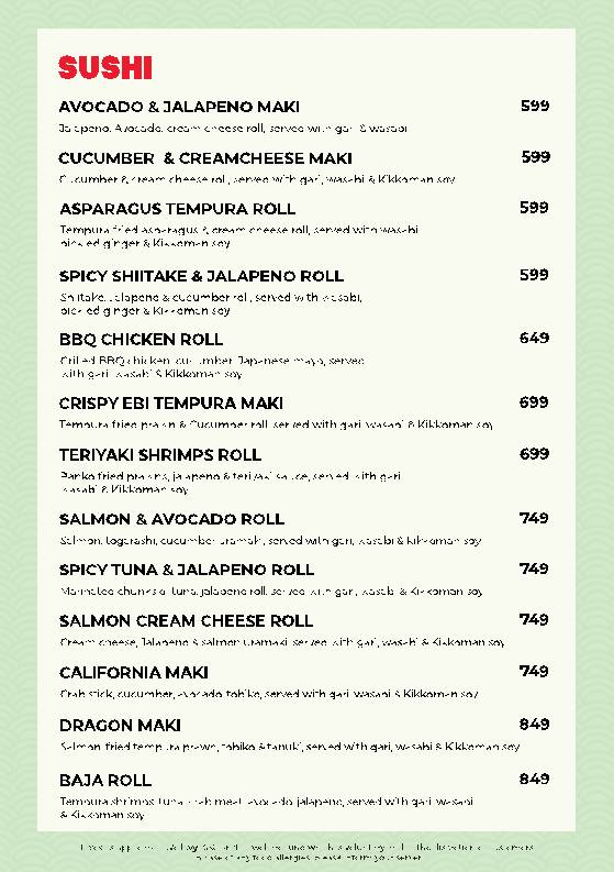 Kyba - Sushi, Dimsum & More menu