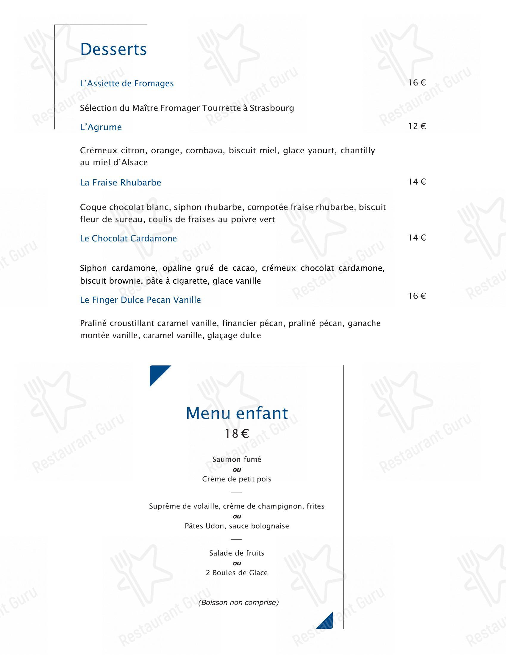 菜单 pour L'Archipel restaurant