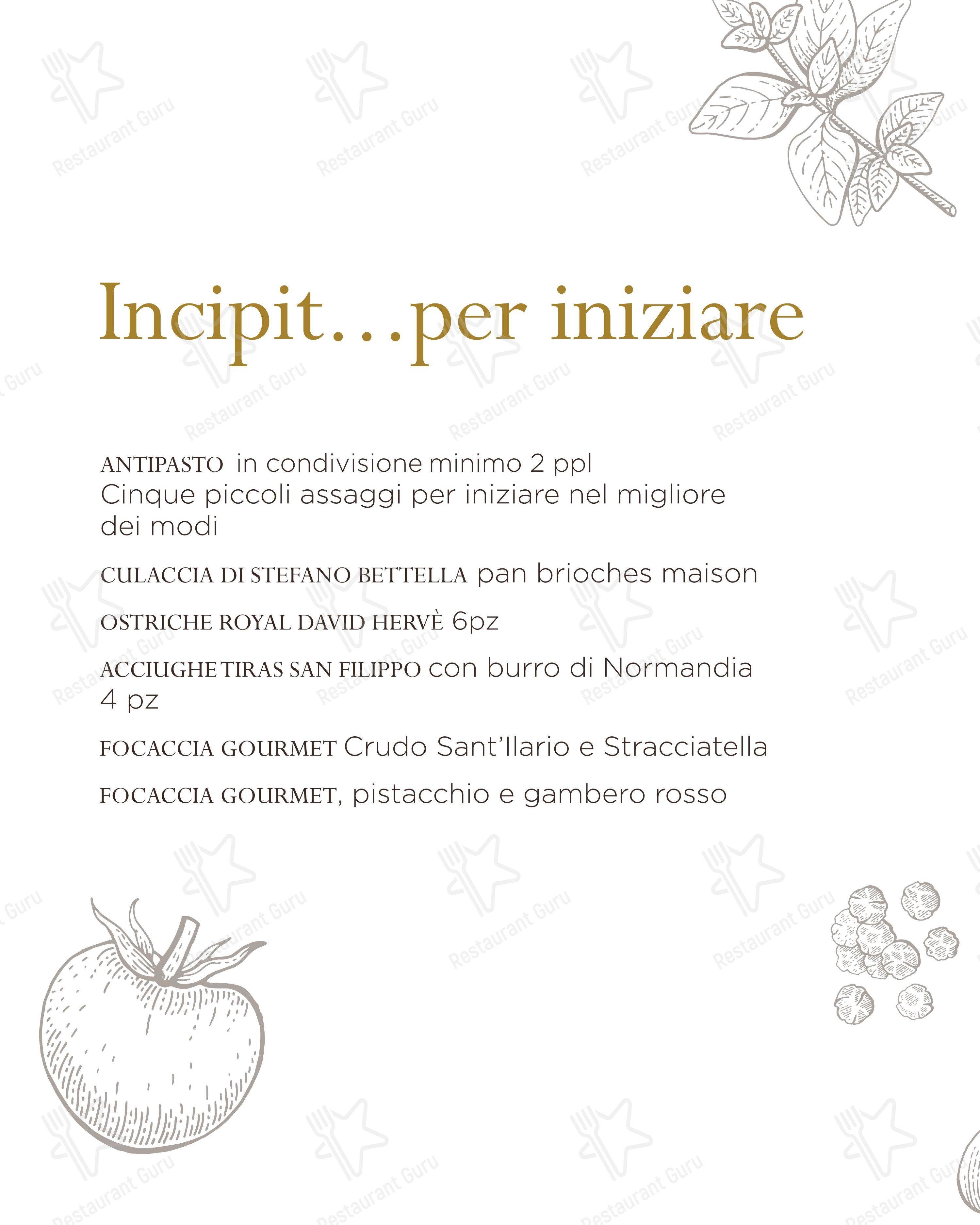 Menu per L'Ek Bistrot ristorante