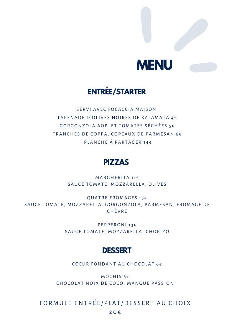 Menu de L'Exode