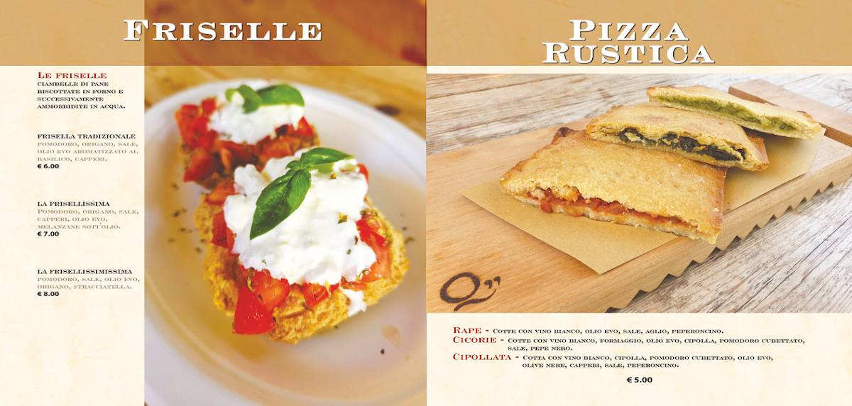 Menu di L'Ortale Ristoro SAlentissimo 