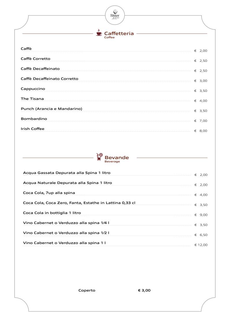 Menu di L'Oster Bif & Beef Restaurant 