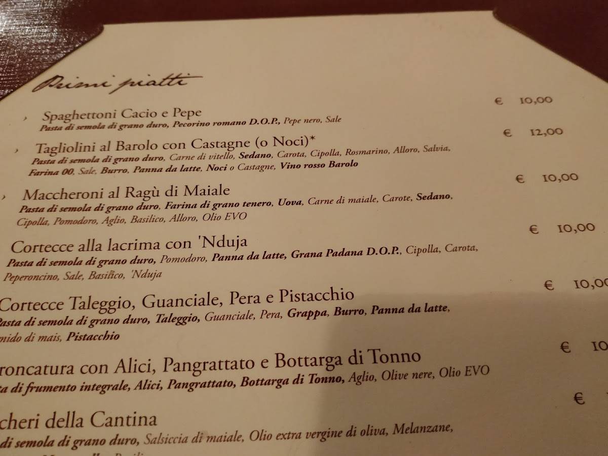 Menu da La Cantina del Macellaio steakhouse, Reggio Calabria, Via Girolamo  Arcovito