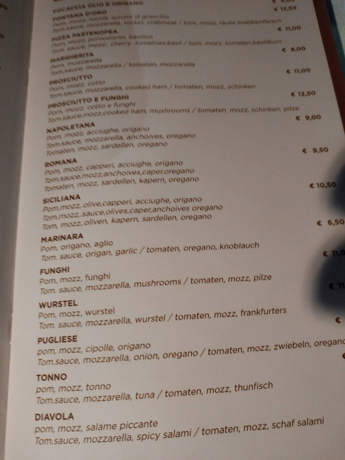 Menu di La Darsena Ristorante Pizzeria Como 