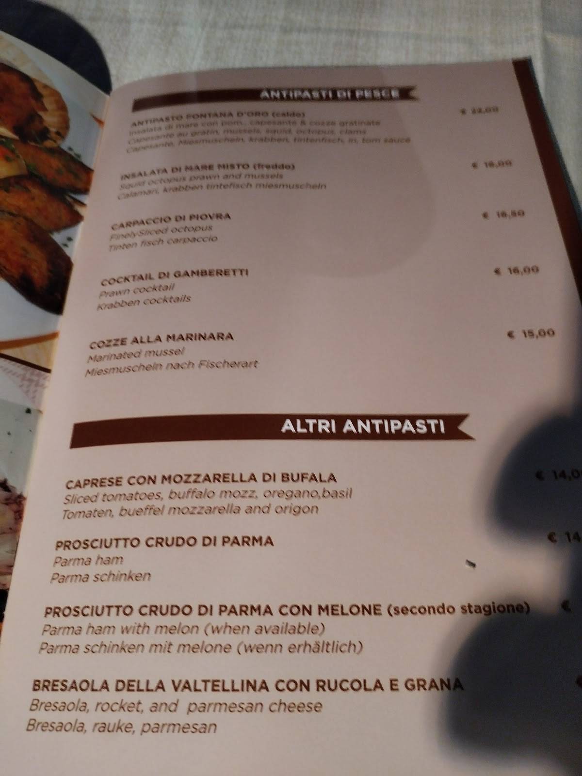 Menu di La Darsena Ristorante Pizzeria Como 