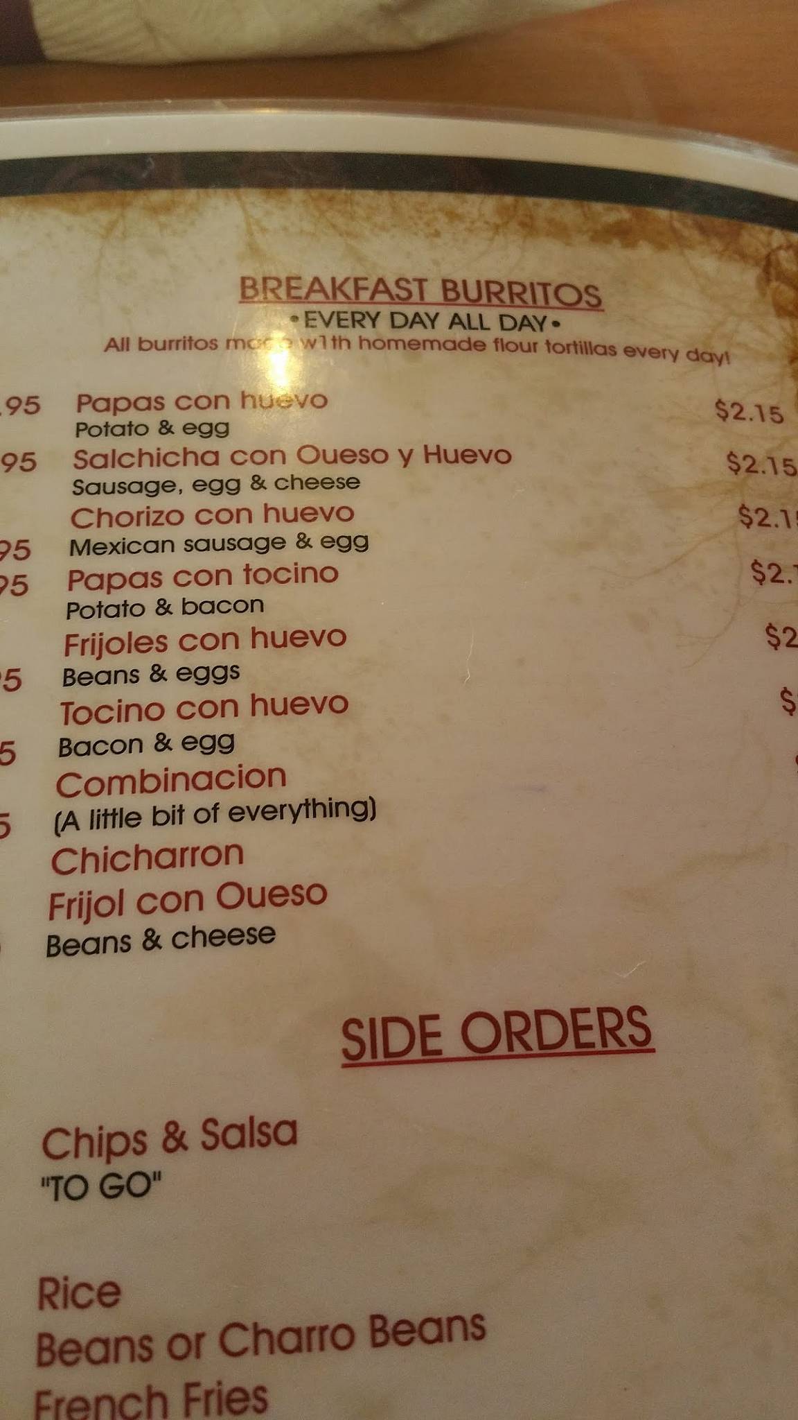 Menu at La Joya Mexican Cocina restaurant, Wylie