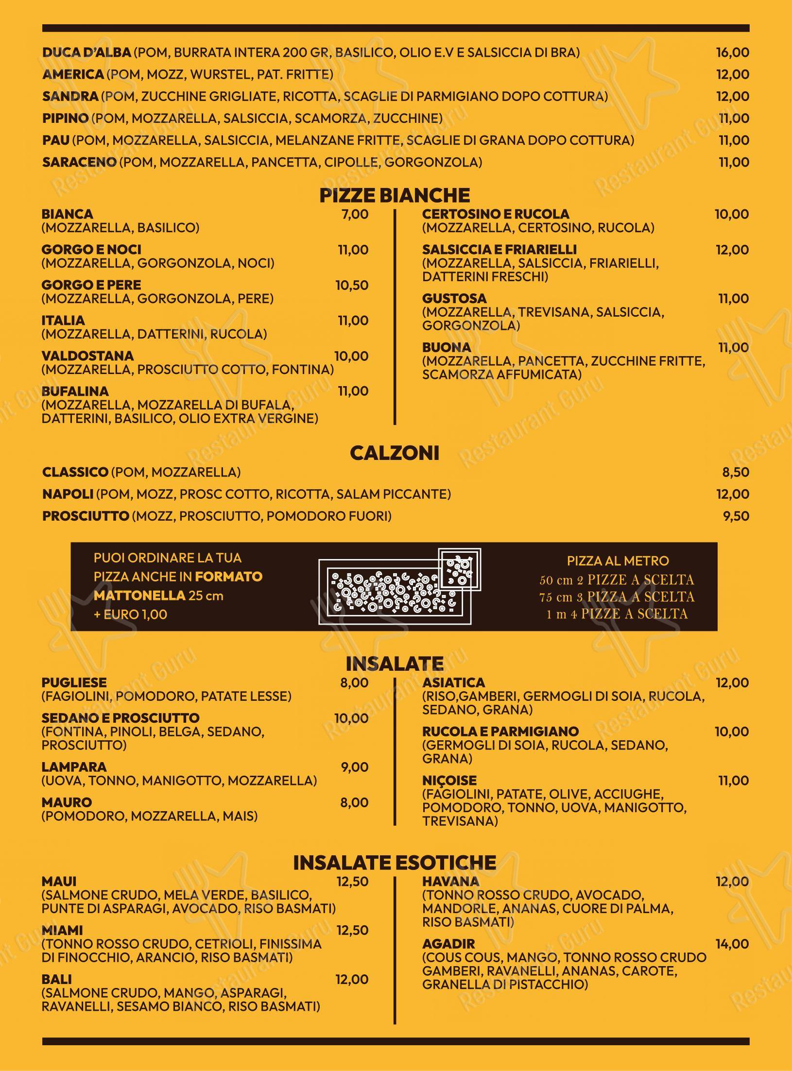 Menu per La Lampara in Torino