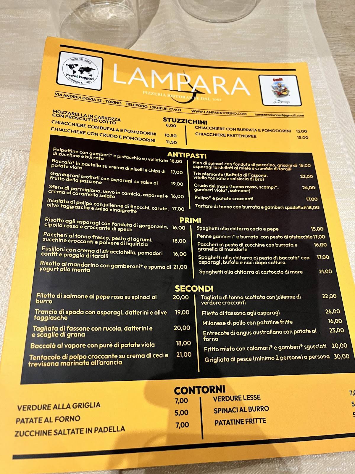 Menu di La Lampara 