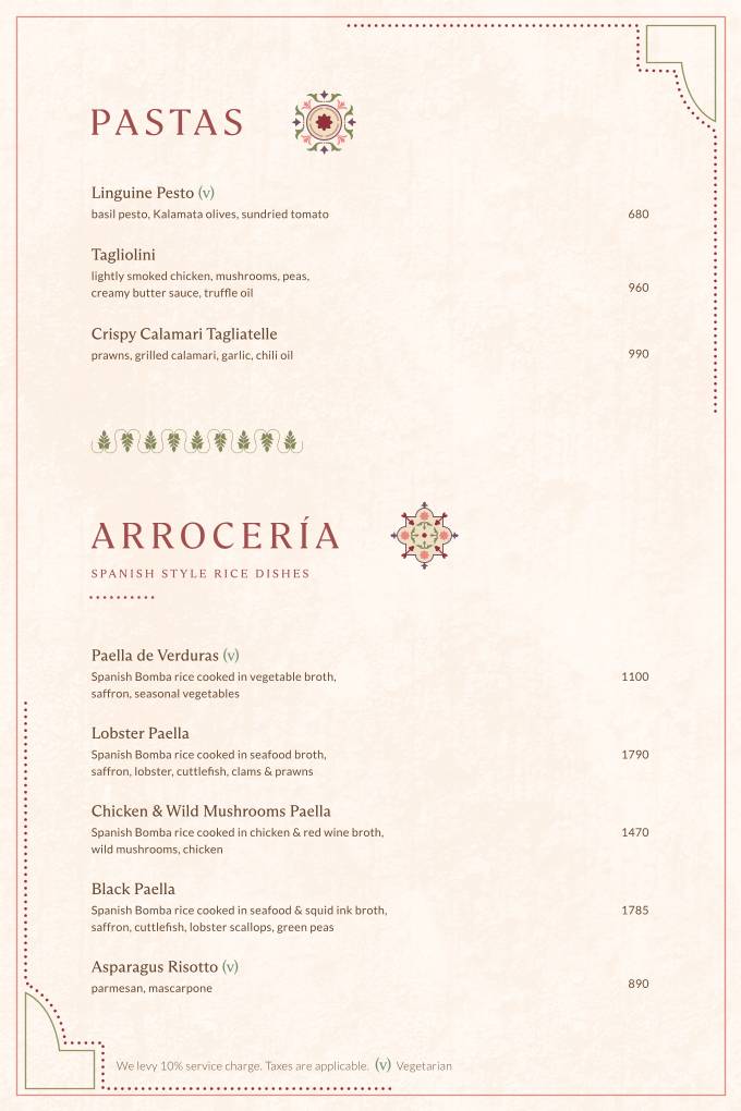 La Loca Maria menu