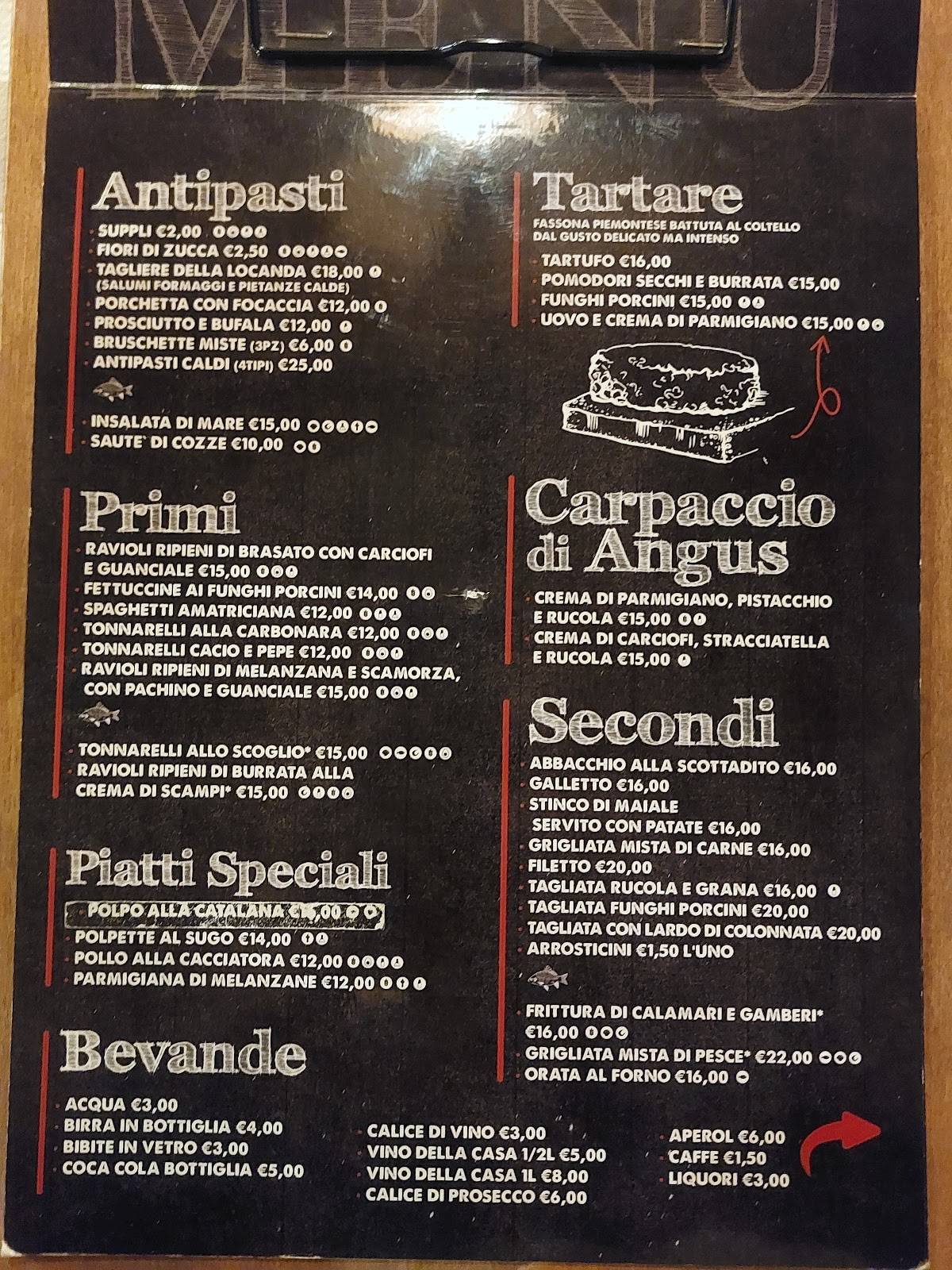 Menu di La Locanda 