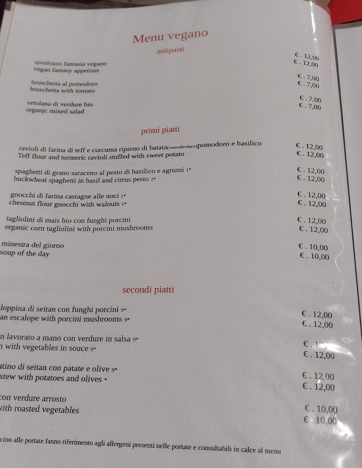 Menu di Ristorante La Posteria 