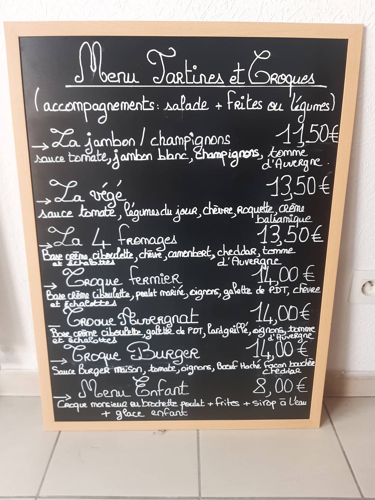 Menu au La Reine Blanche restaurant, Francueil