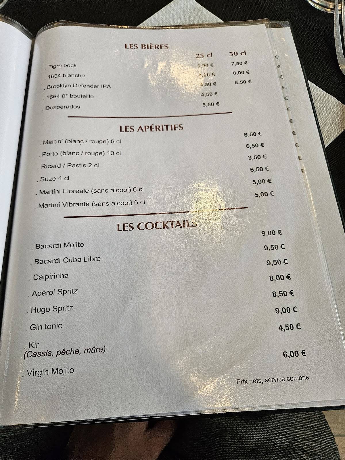 Menu de La Renaissance