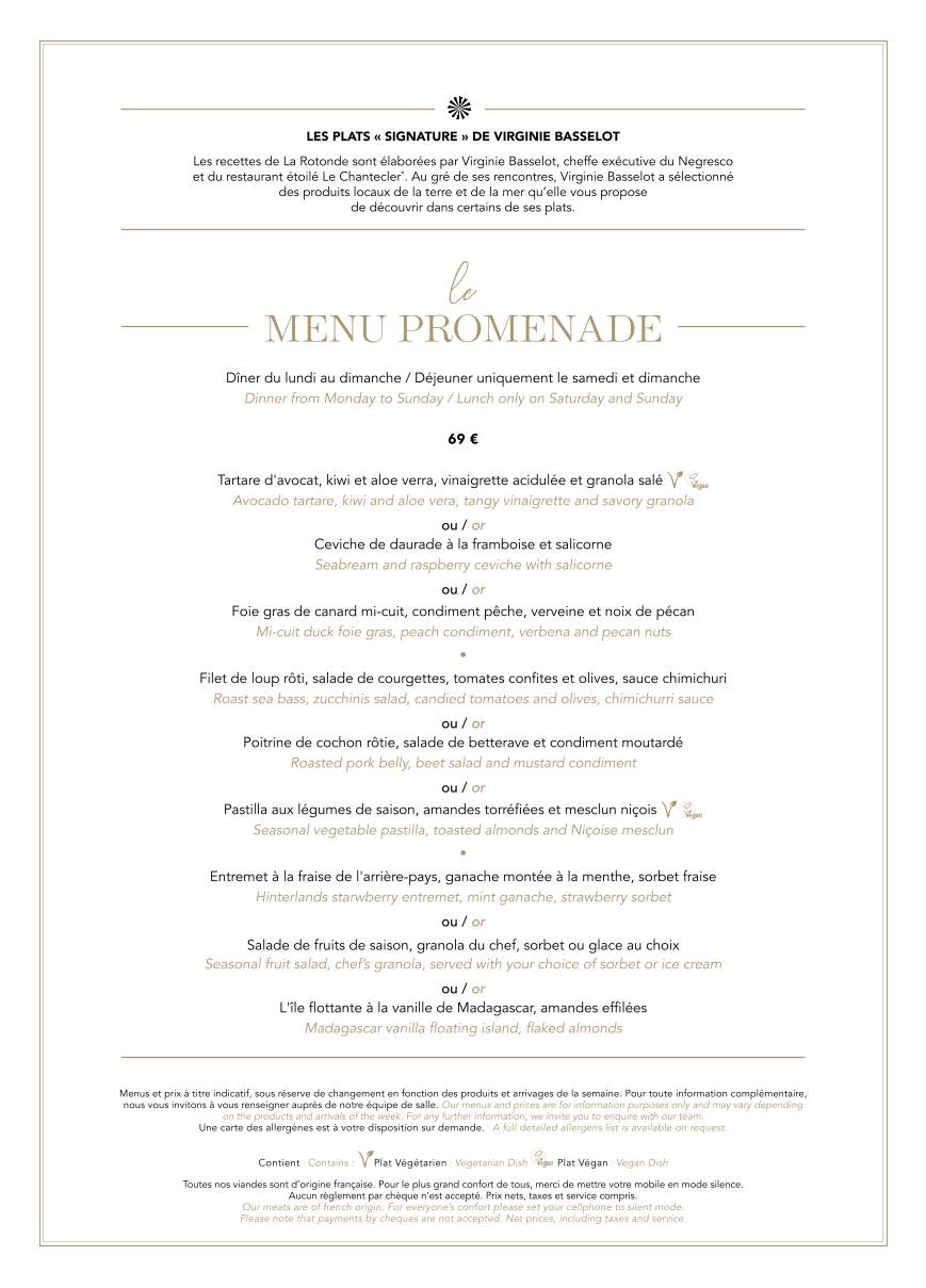 Menu de La Rotonde