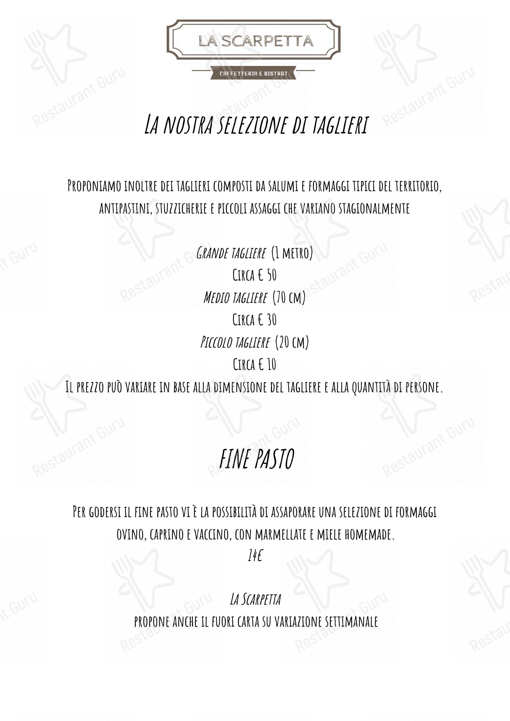 La Scarpetta in Castellamonte - Menu