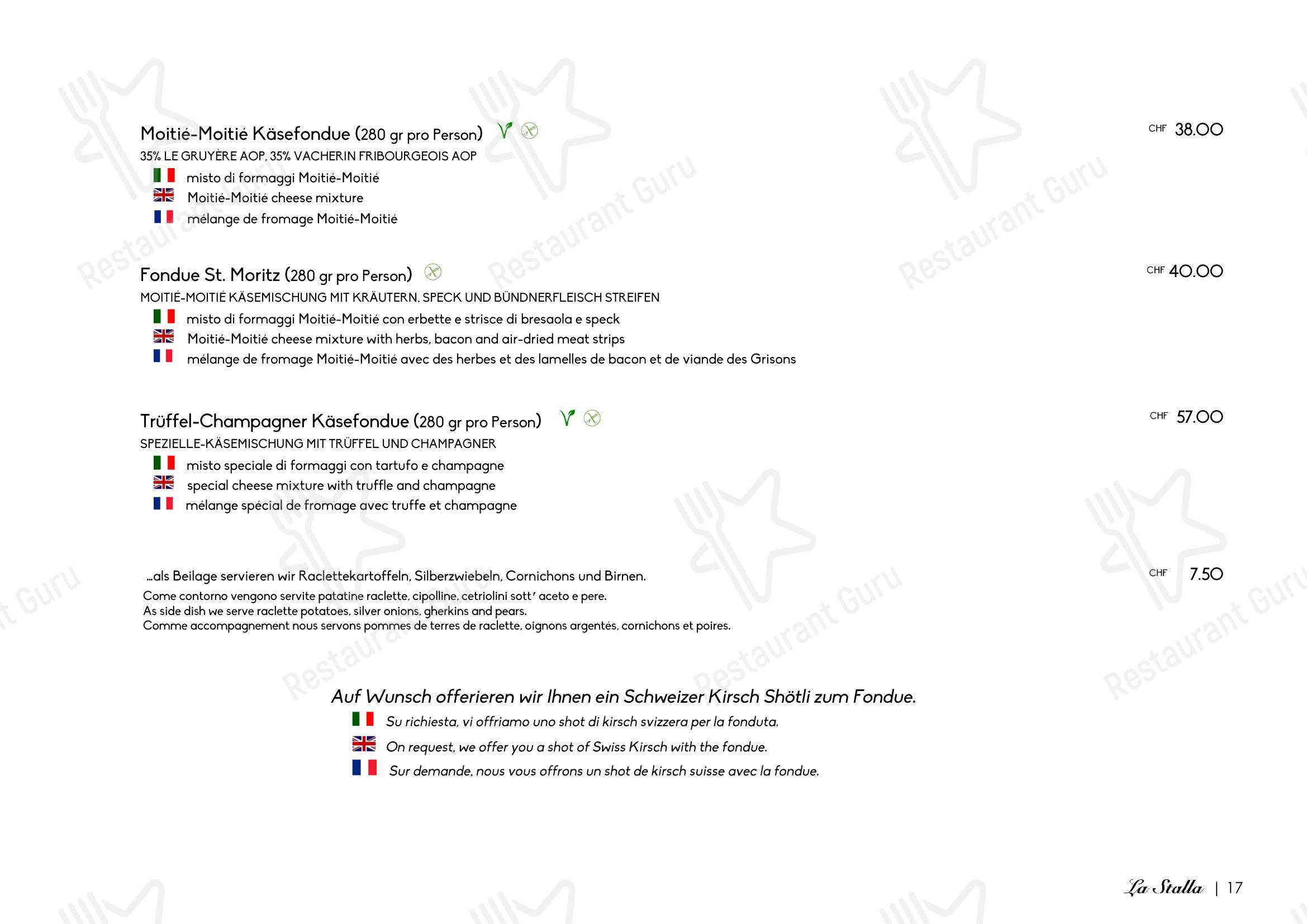 Основное меню per La Stalla Restaurant Pizzeria in San Maurizio