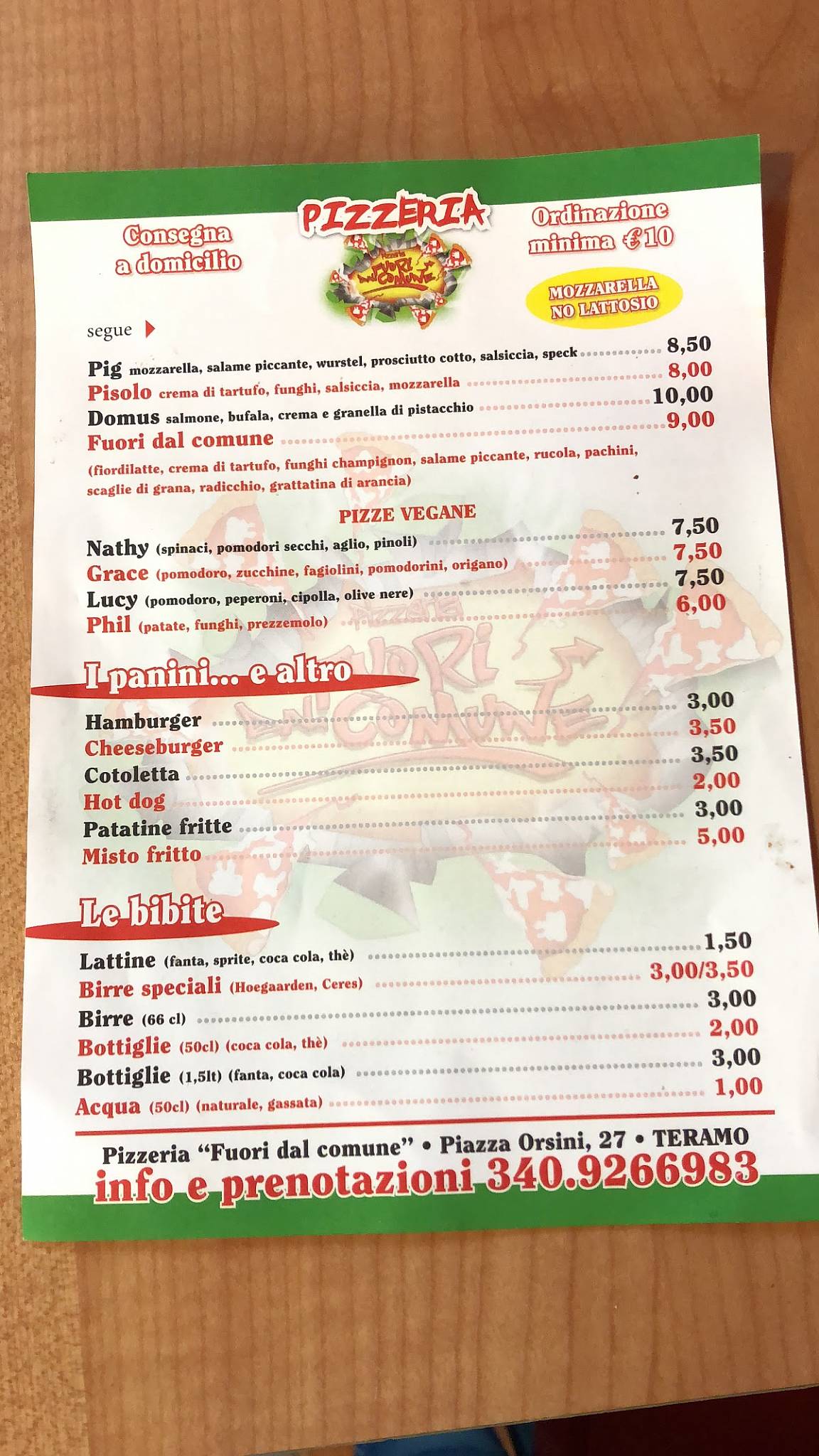 Menu di La Terrazza Dei Grue TERAMO 
