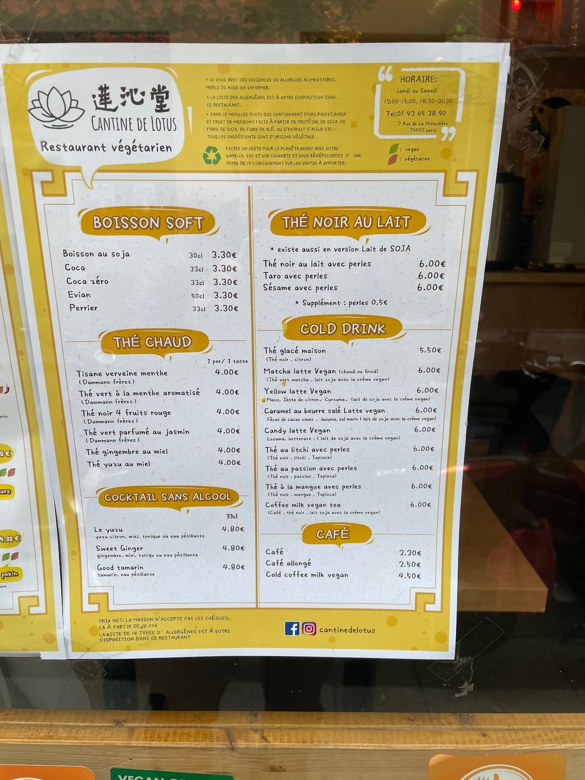 Menu de La Toque