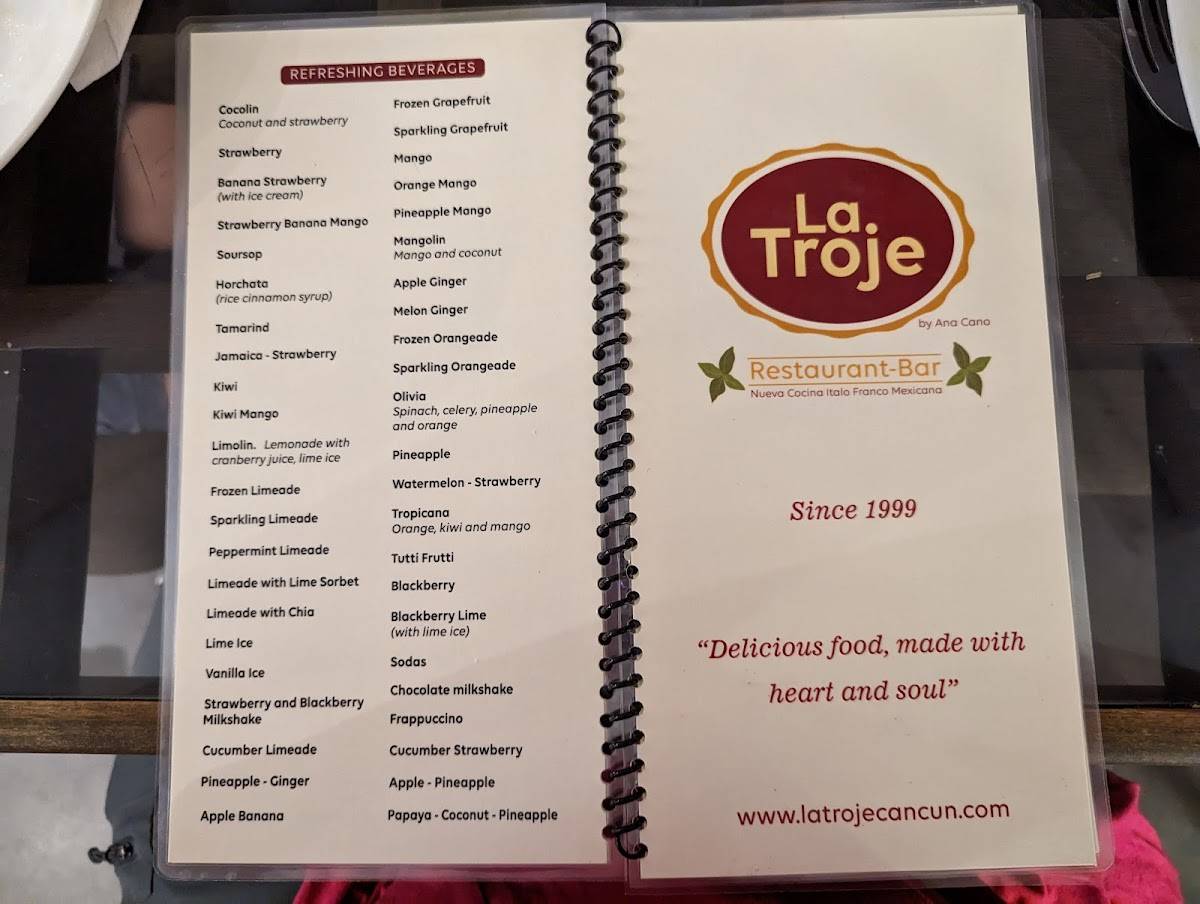 Menu at La Troje pub & bar, Cancún, Calle Acanceh SM 15 MZ 3 LT 3