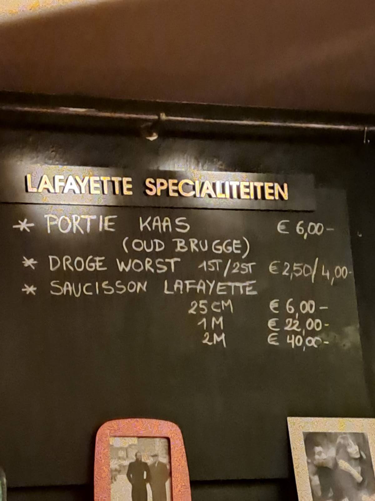 Menu de Lafayette Music Bar