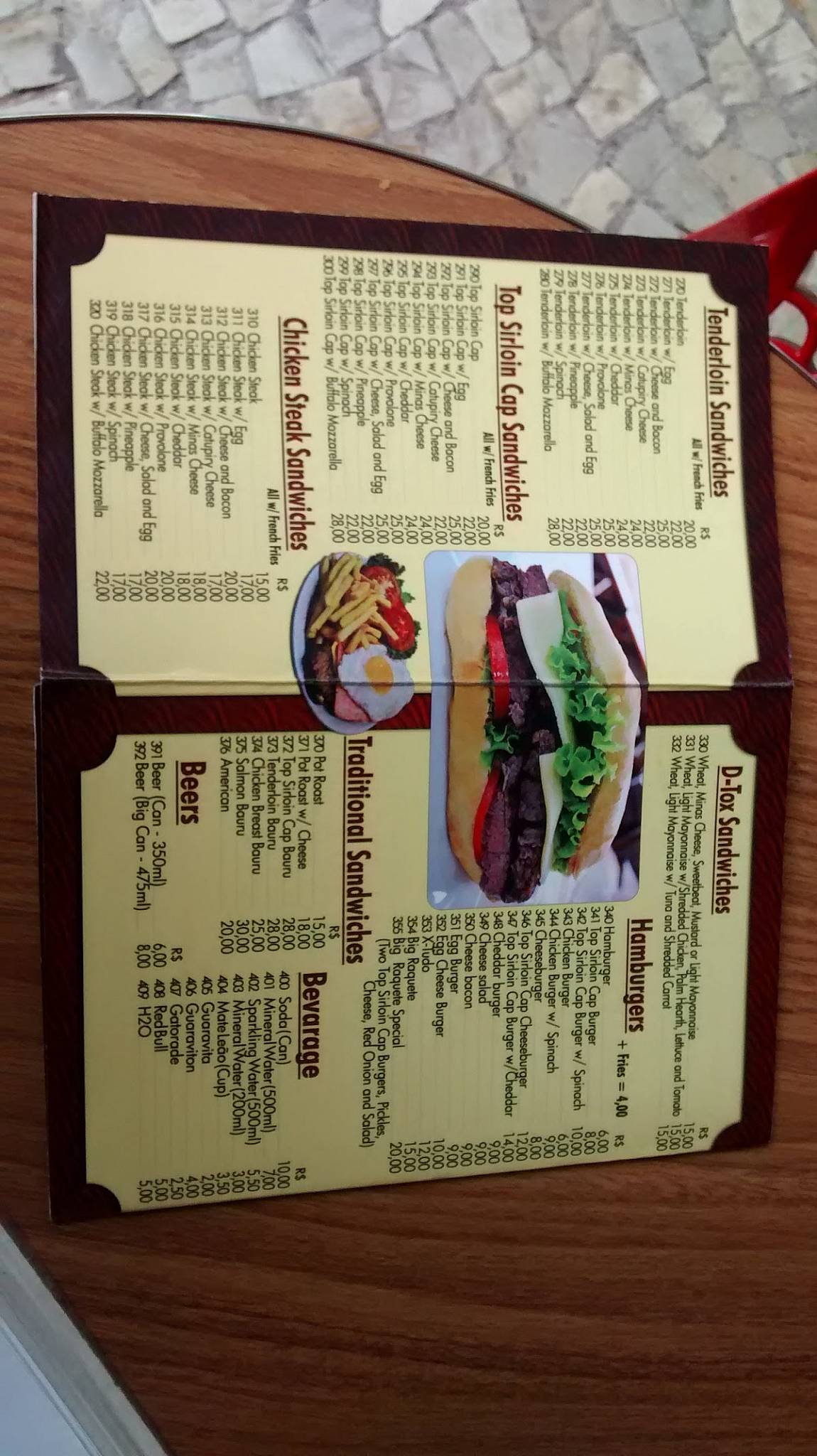 Lanchonete Raquete cardápio