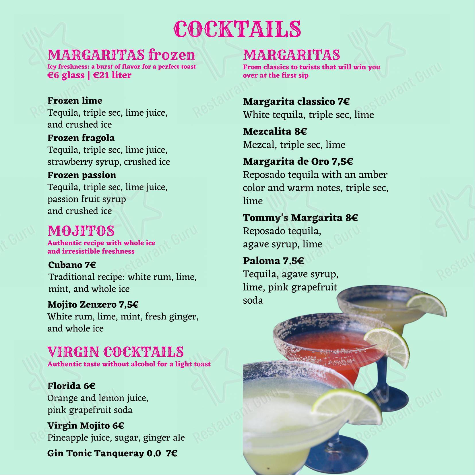 Menu di Las Rosas - 菜单