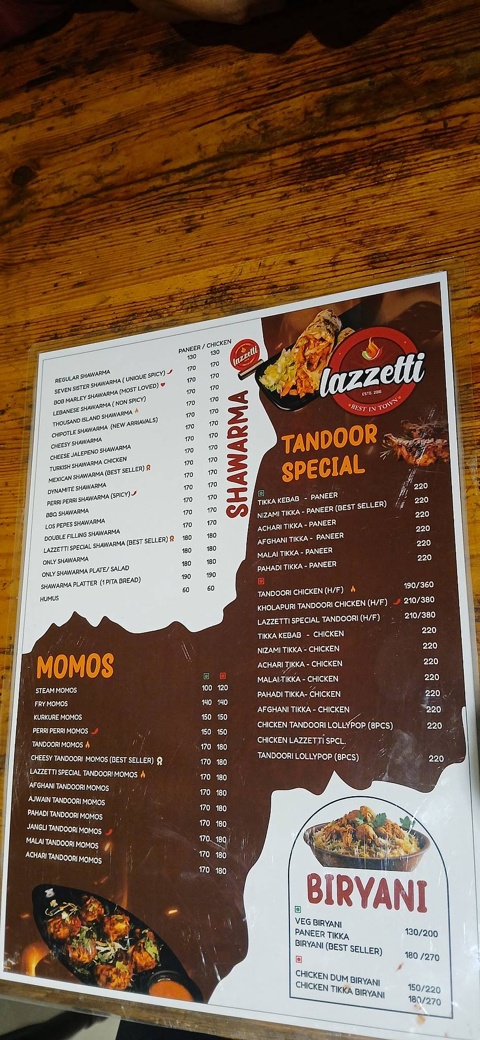 Lazzetti wakad menu