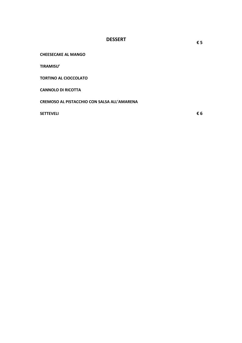 Menu di Le Currule 