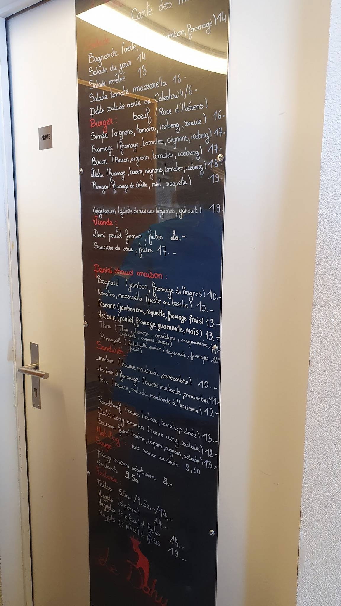 Menu di Le Dahu 