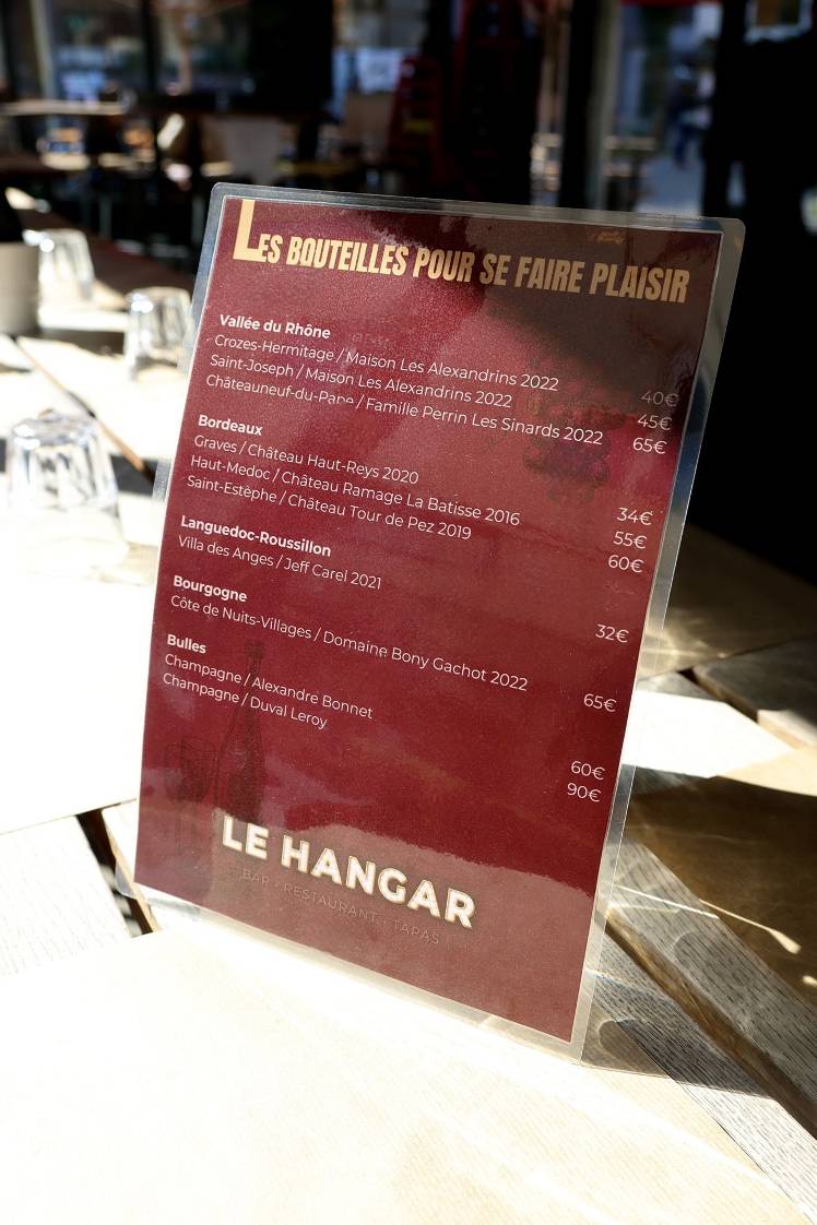 Menu de Le Hangar - Restaurant / Bar à Tapas Rennes