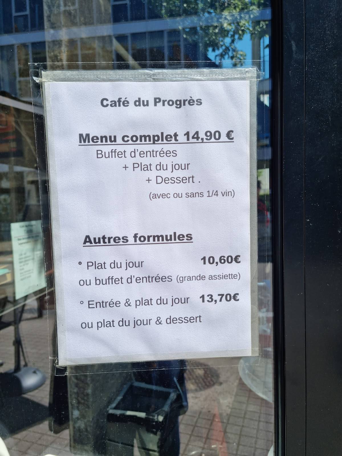 Menu de Le Progrès