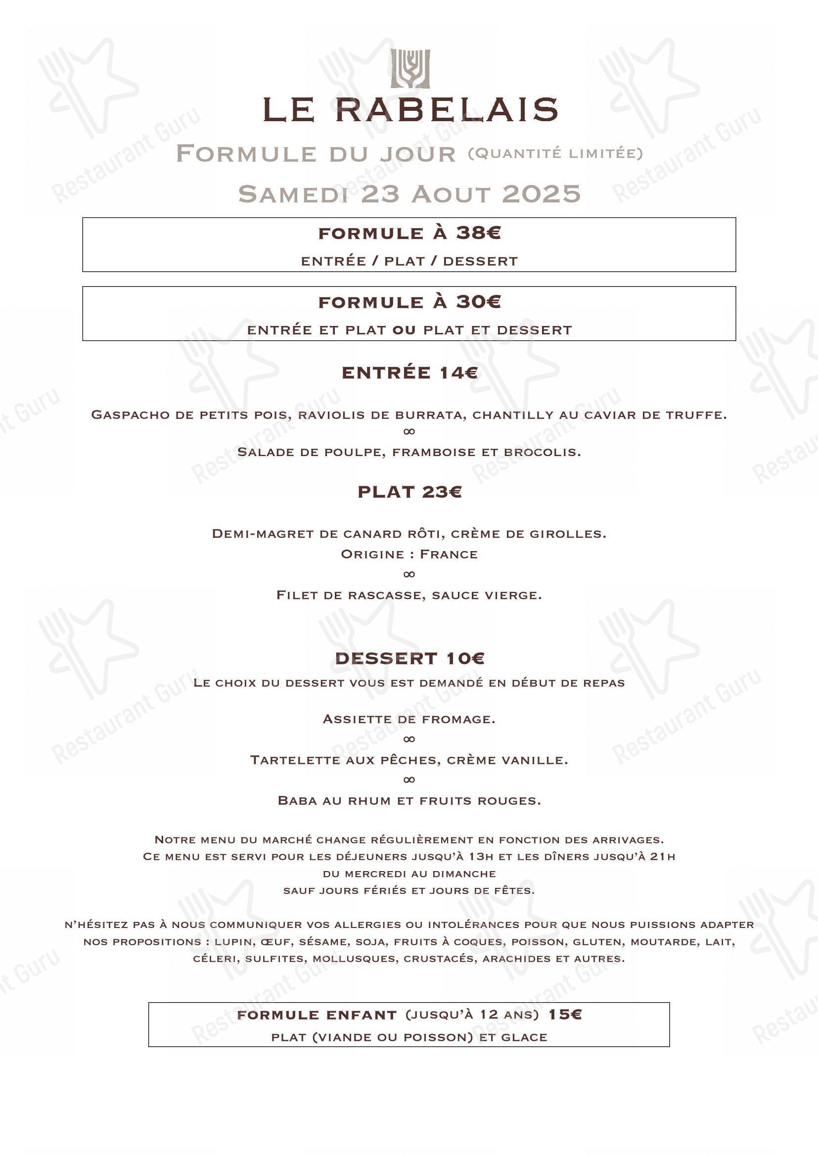 le rabelais dans Saint-Chamas - Menu bar