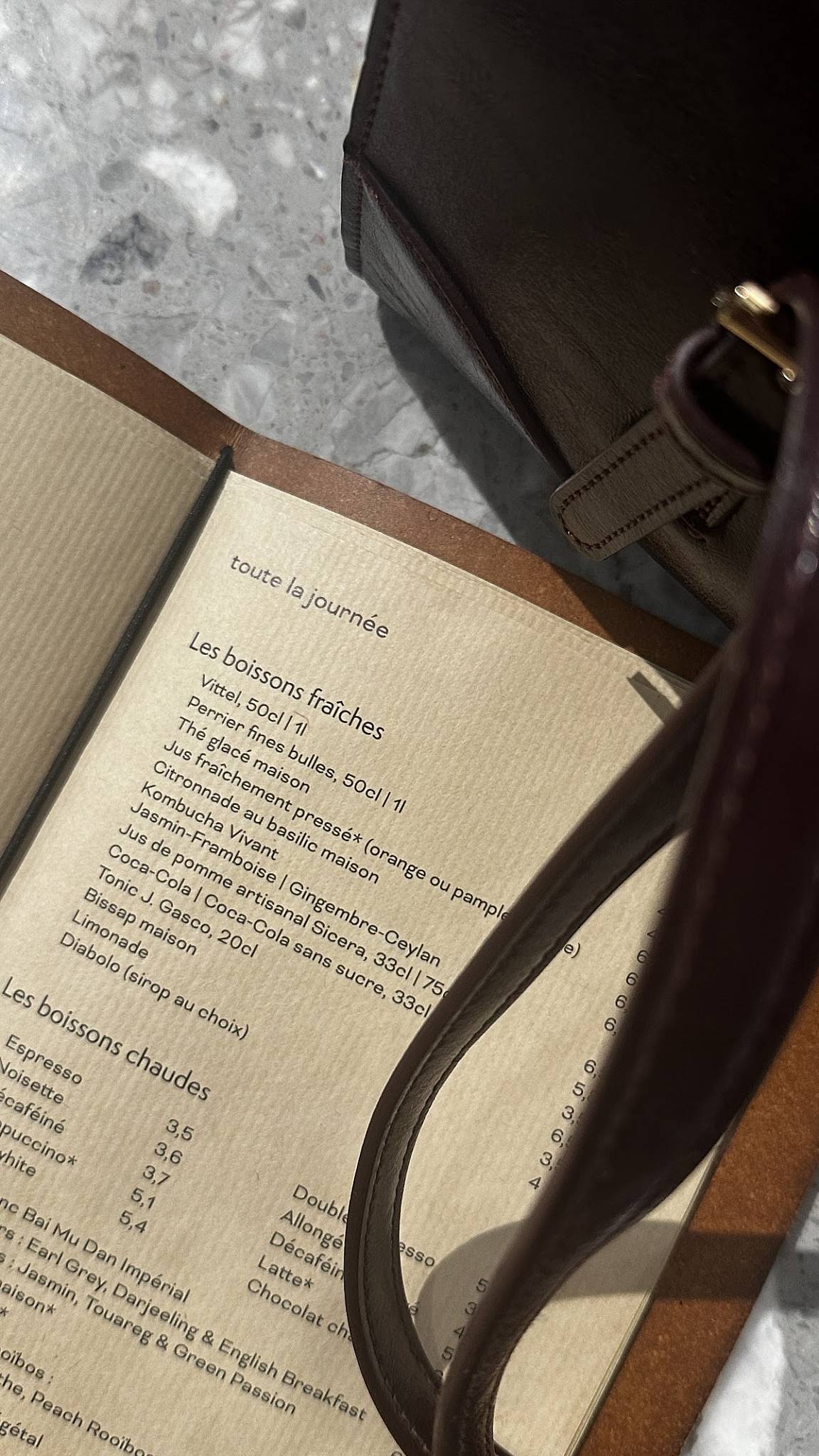 Menu de Le Shack