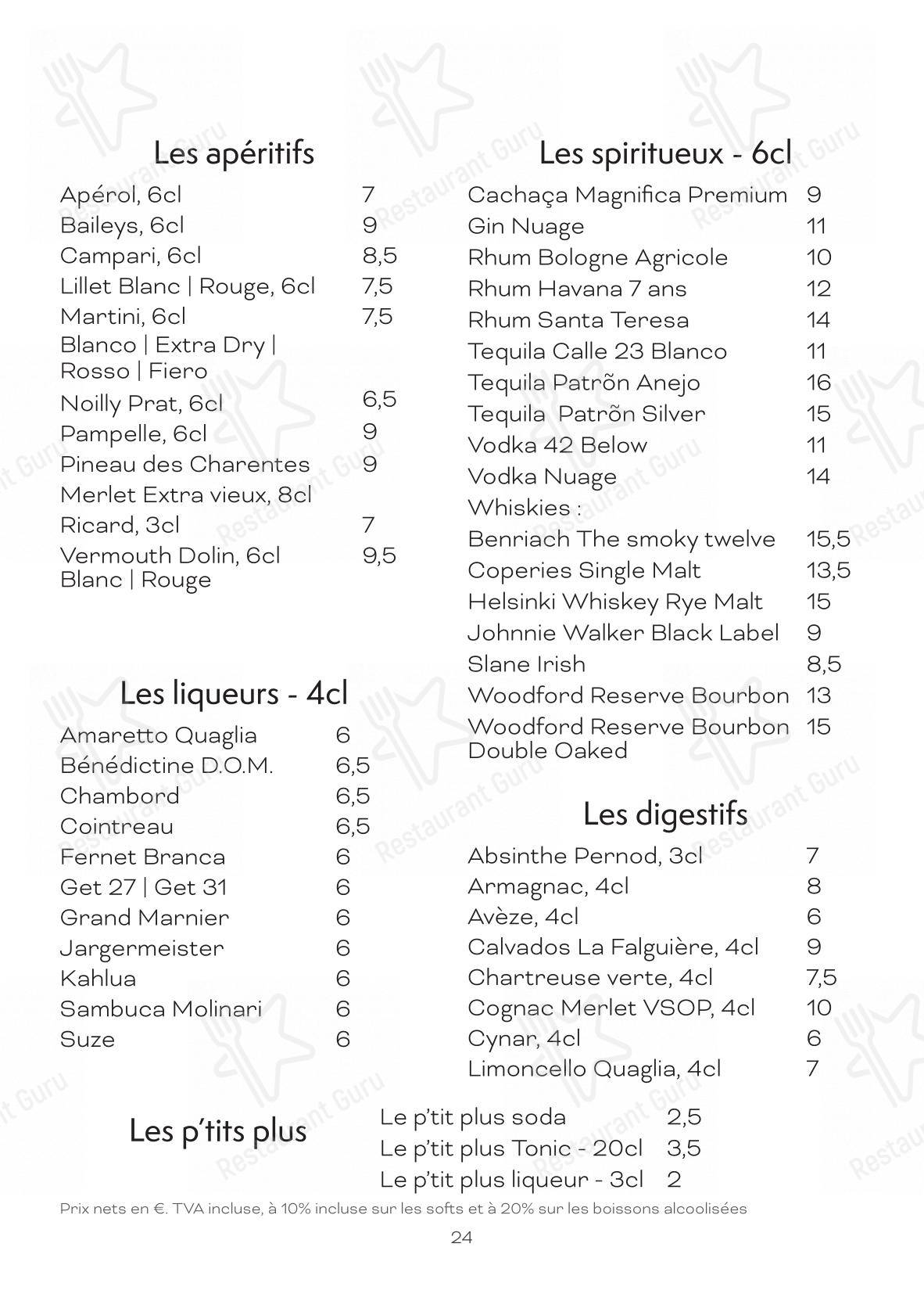 Menu pour Le Shack - Основное меню