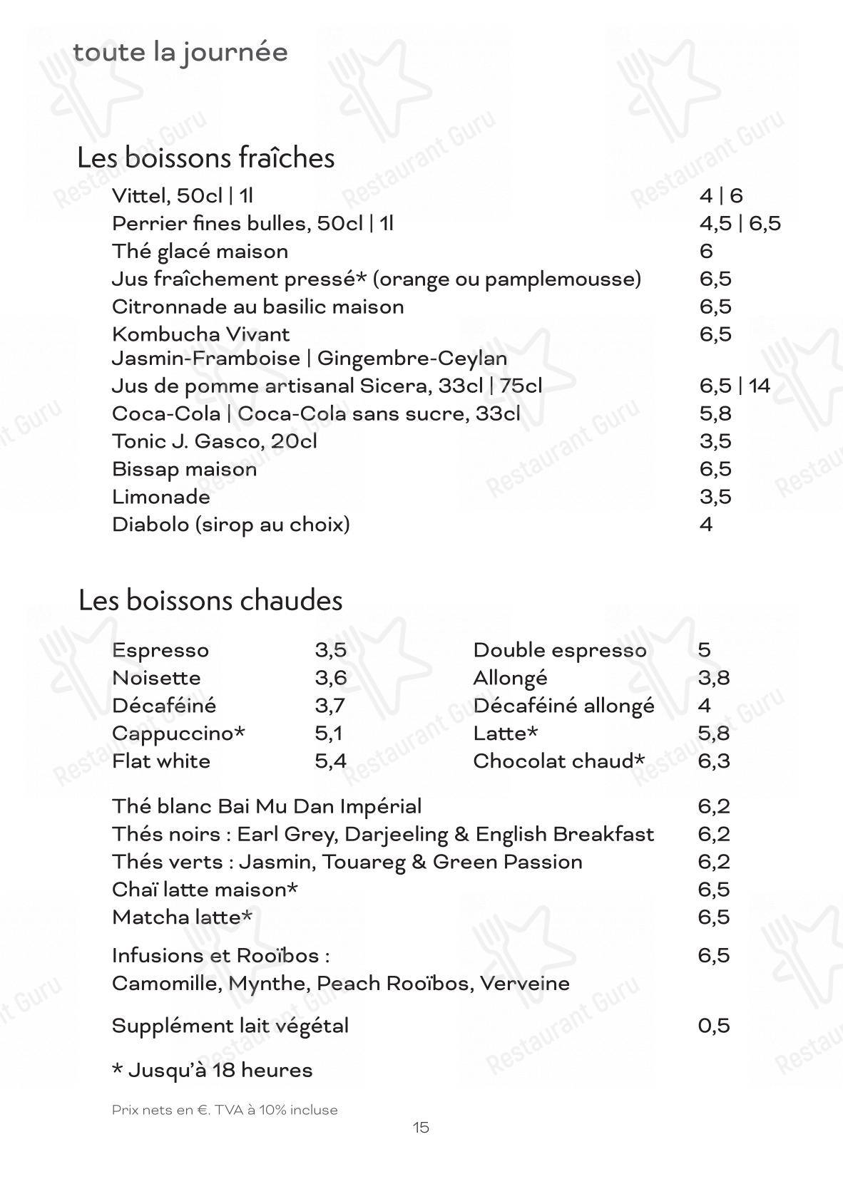 Основное меню pour Le Shack café