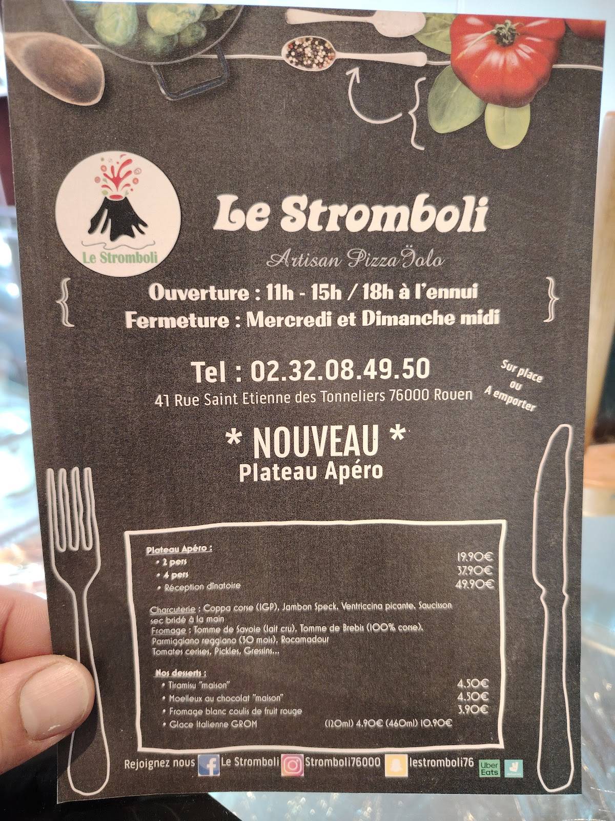 Menu de Le Stromboli