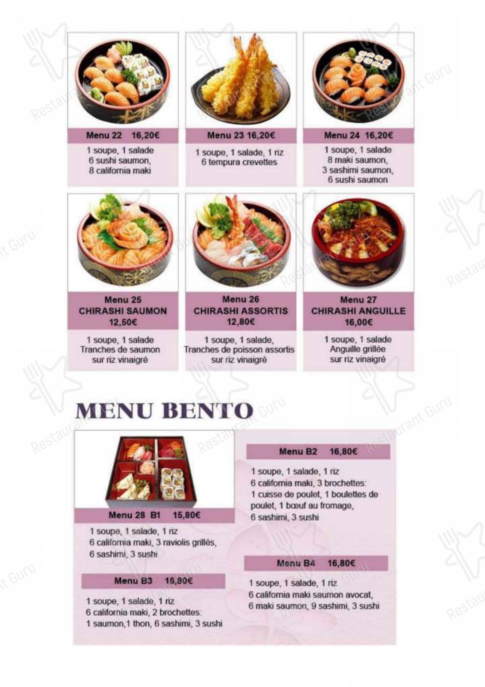 Le Tokyo Rochefort dans Rochefort - Menu