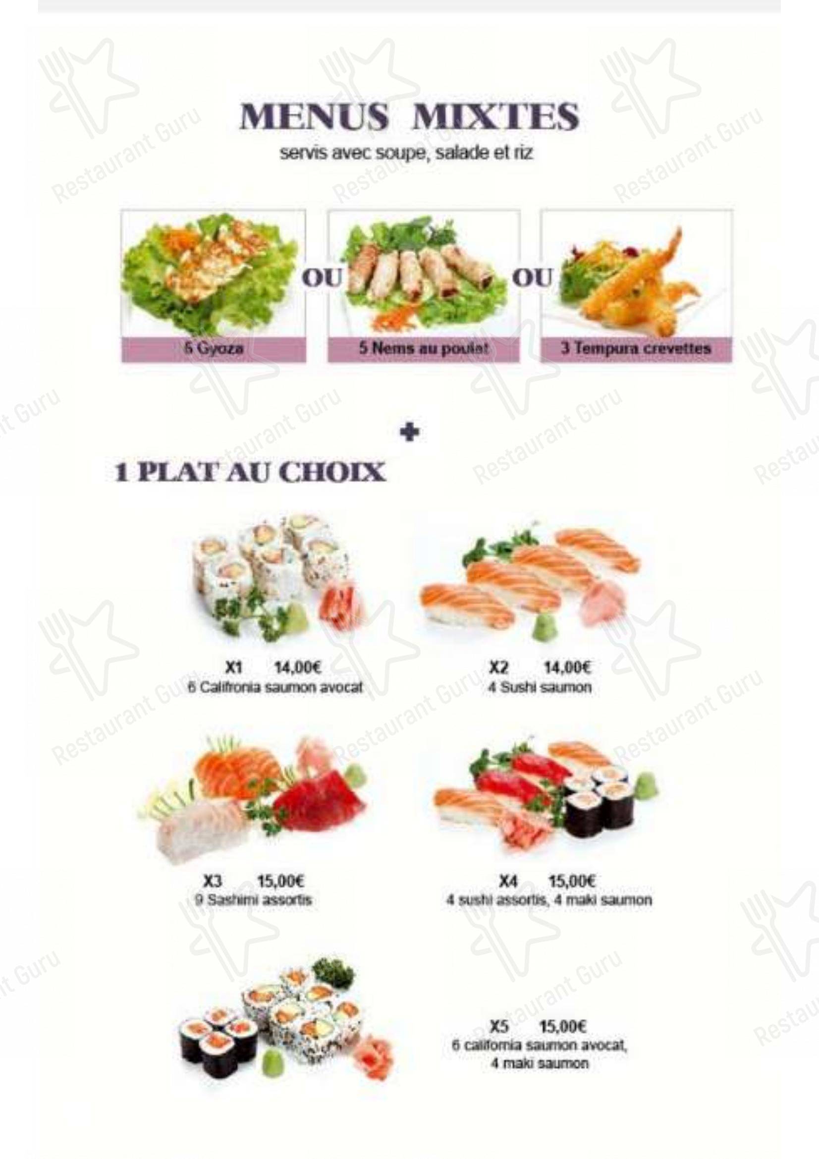 Le Tokyo Rochefort dans Rochefort - Menu