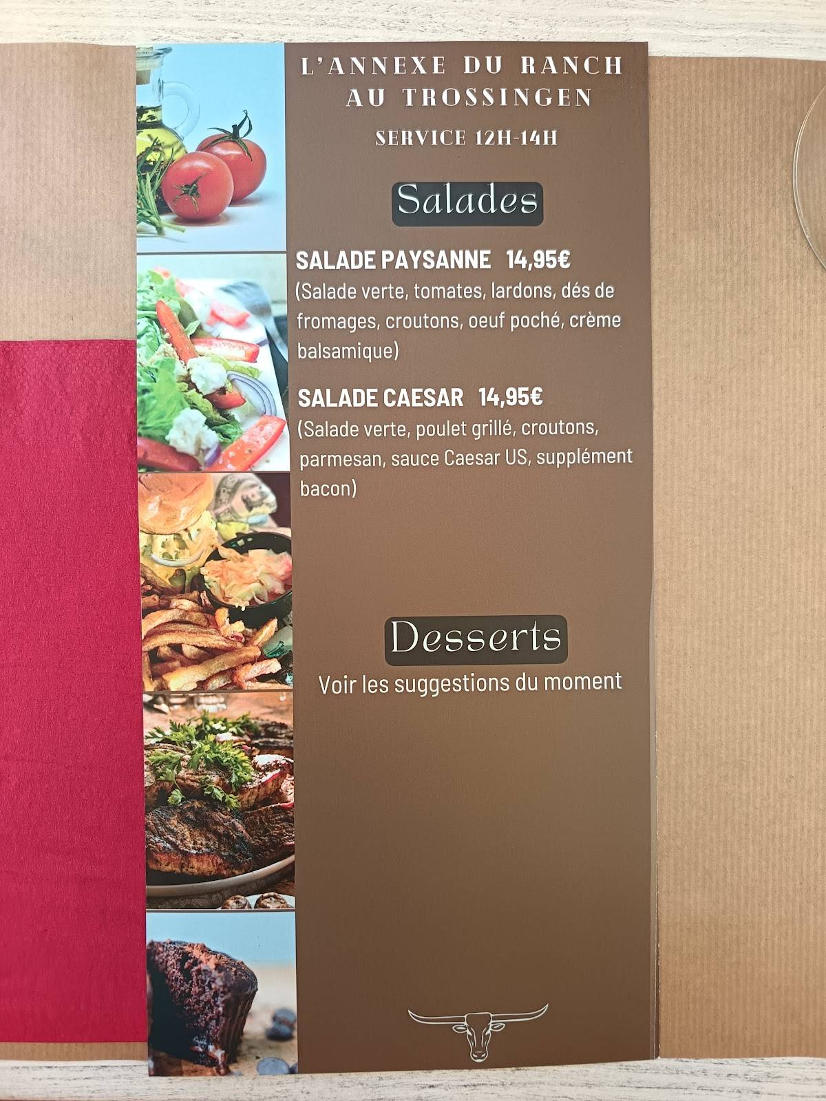 Menu de Le Trossingen Café
