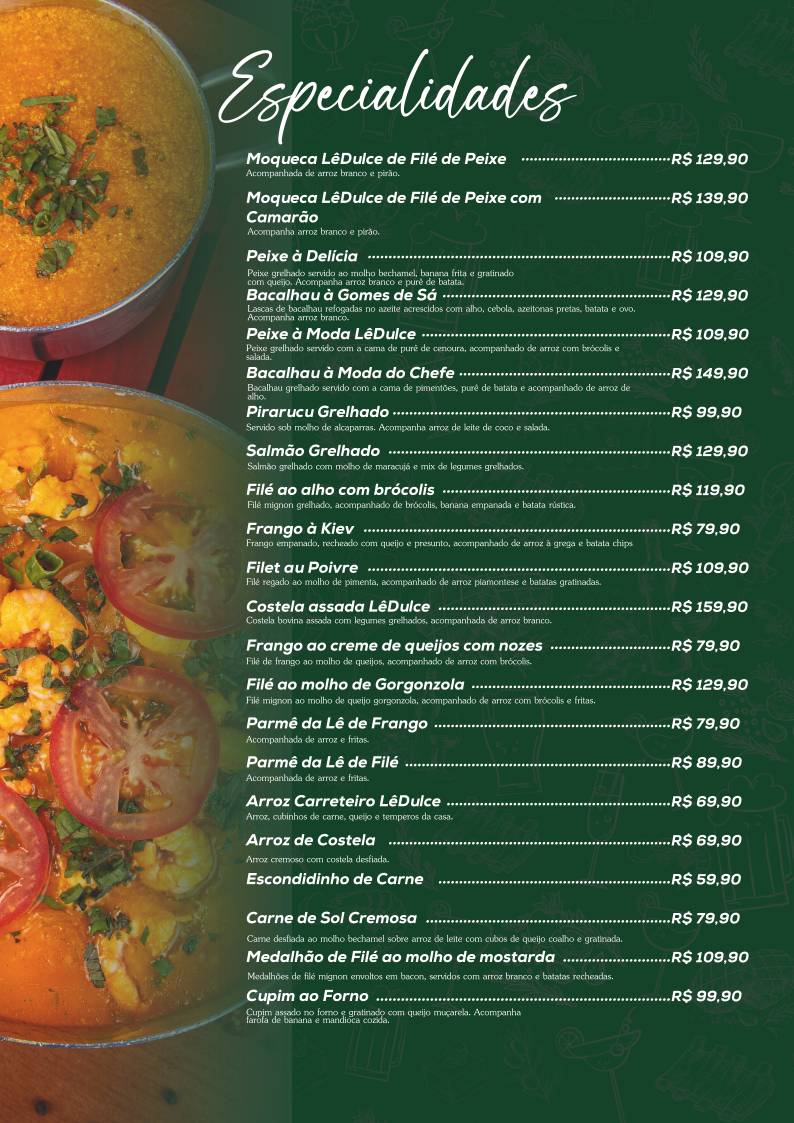 LêDulce Gastrobar cardápio