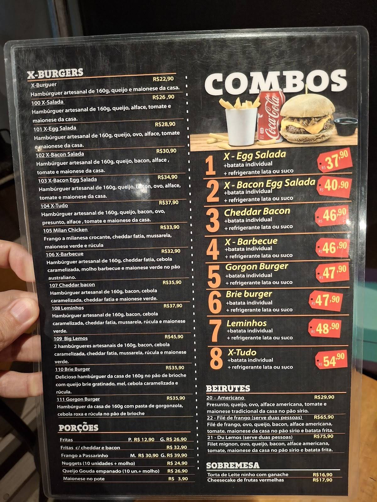 Lemos Burger & Refeições cardápio