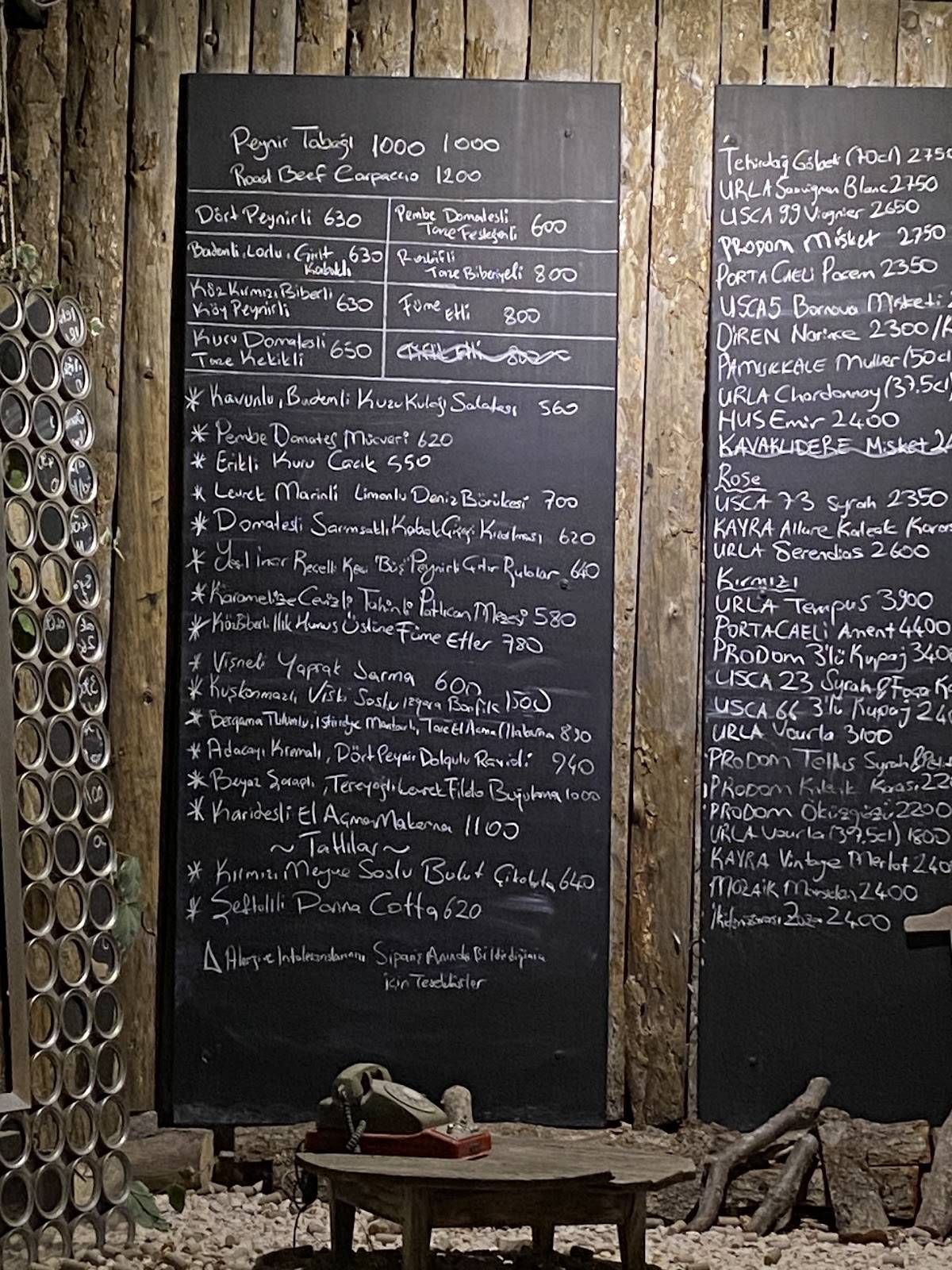 Menu de Levan