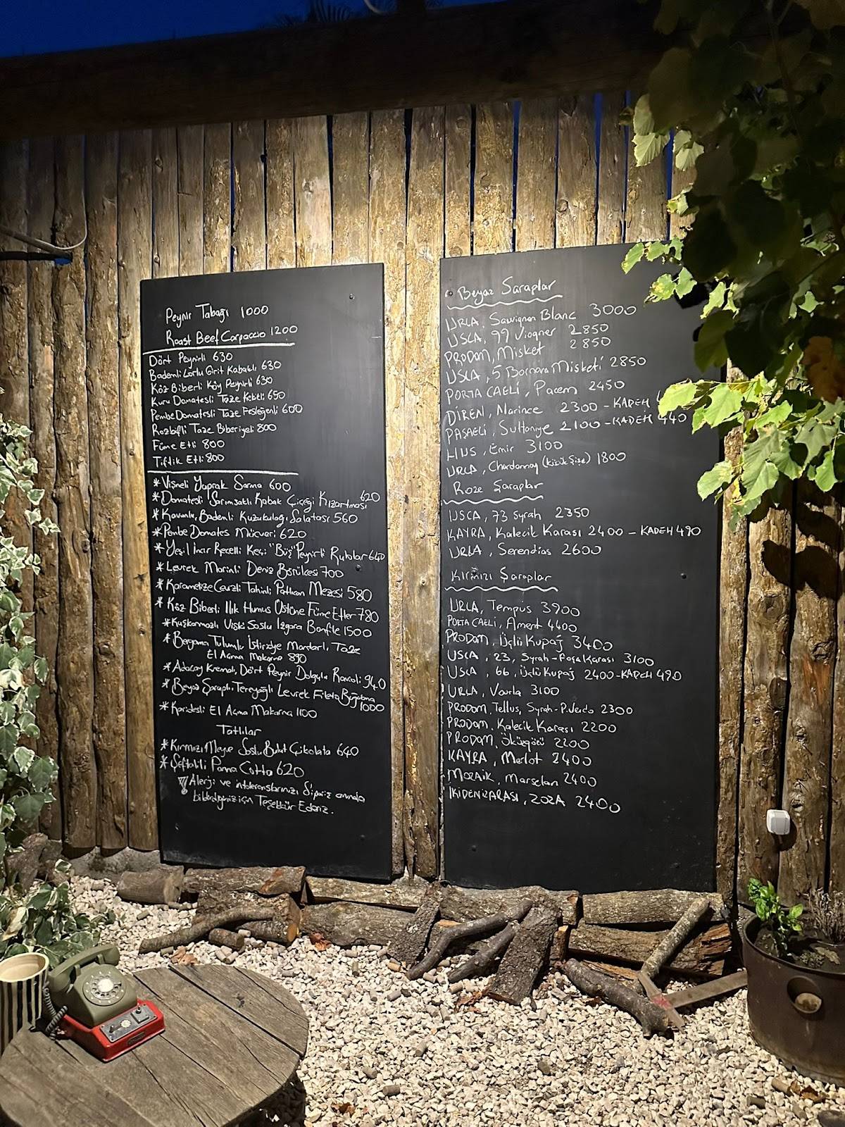 Menu de Levan
