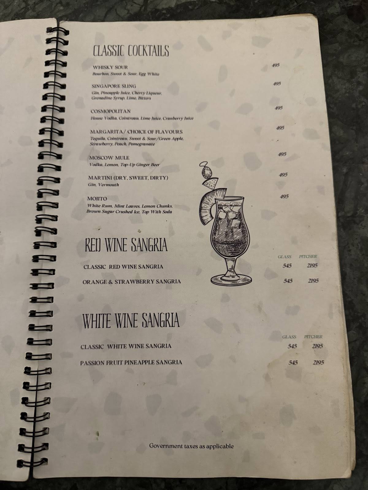 Levels Brewery menu