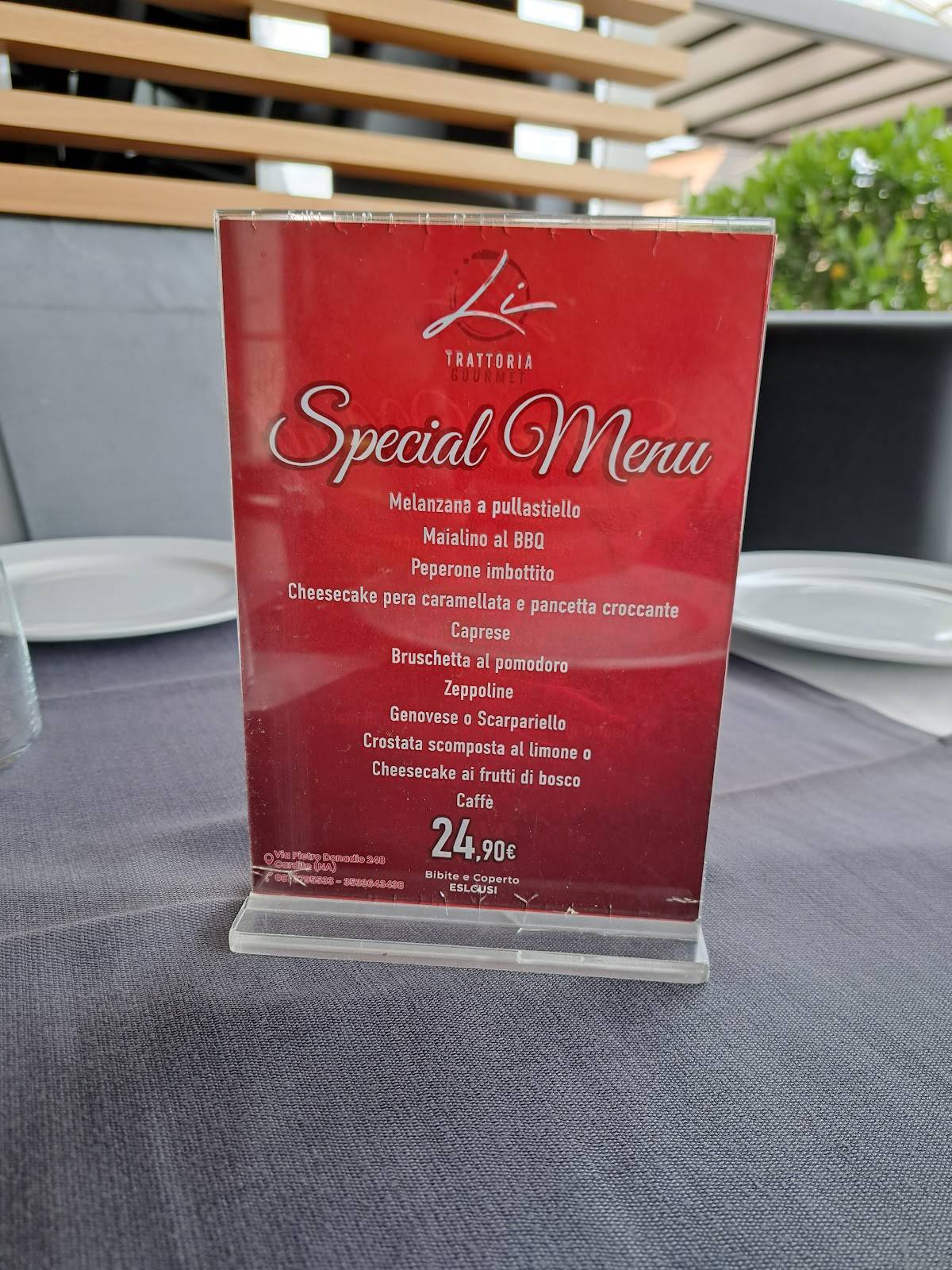 Menu di Li - Trattoria Gourmet 