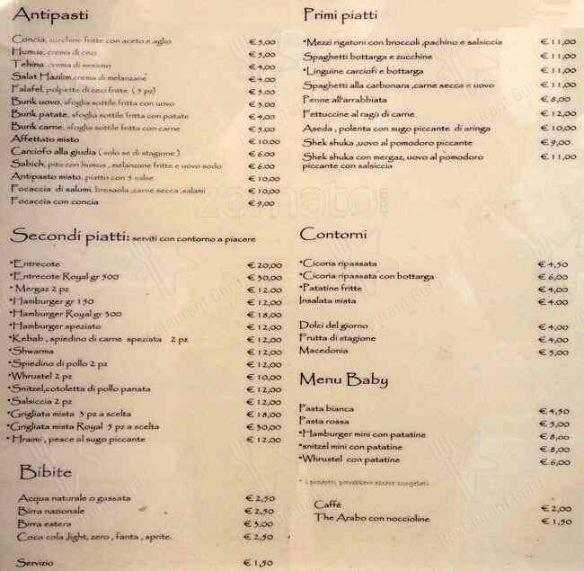 Menu di Little Tripoli 